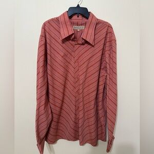 INSERCH Dress Shirt‎ with Chevron Stripes and Classic Collar